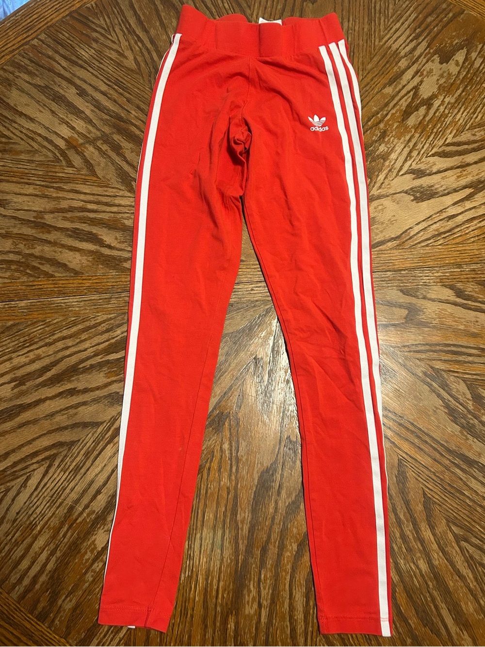 Adidas Originals Adicolor 3-Stripes Trefoil Leggings Red/White Women’s Size XS